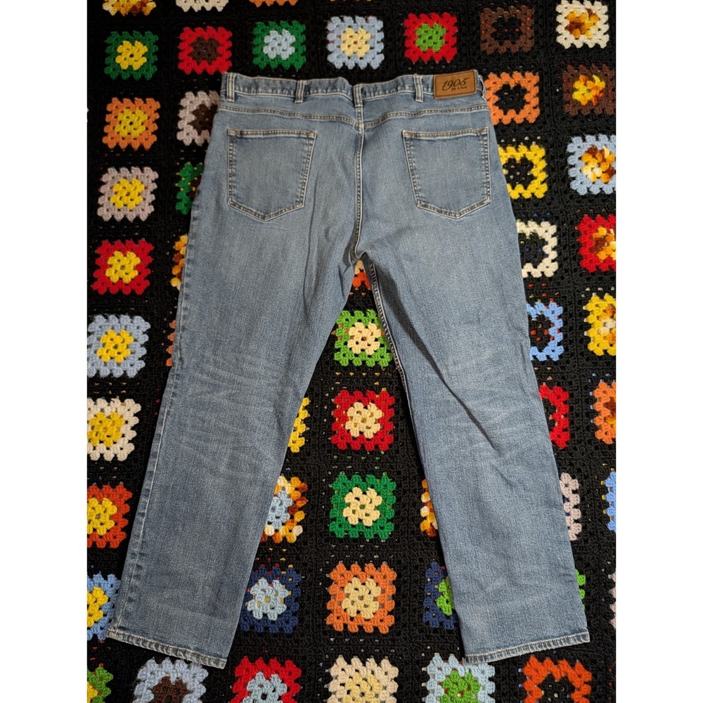 Jos A Bank 1905 Jeans Men's 42W x 29L Tailored Fit Blue Straight Stretch